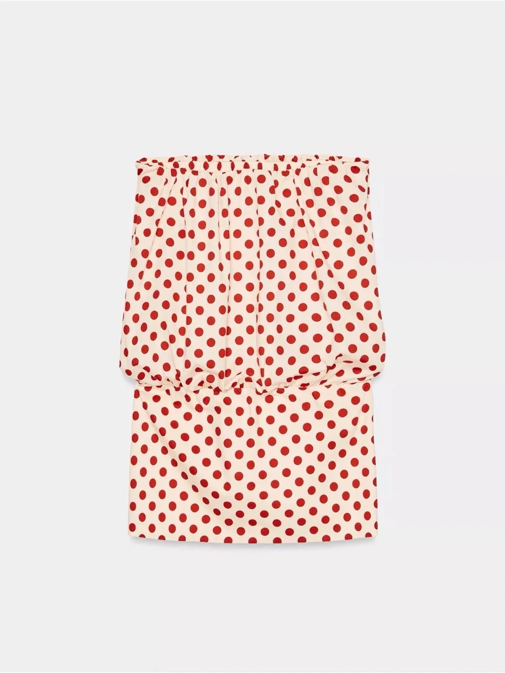 Zara Cream Mini Skirt with Red Polka Dots
